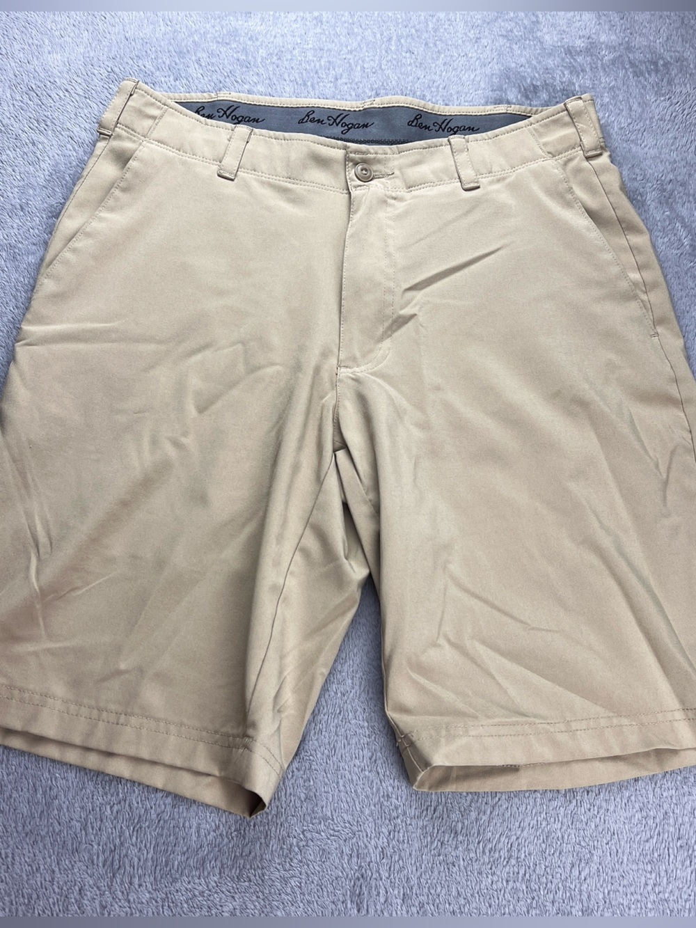 Ben Hogan Mens 32 Golf Shorts Tan Performance Chino Flat Activewear Athleisure